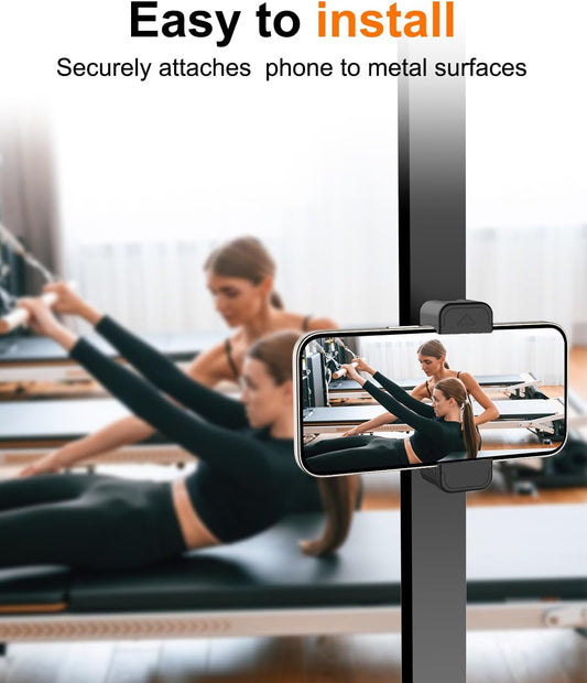 Gym Magnetic Phone Holder, 360°Adjustable, Portable Magnetic Phone Holder Mount for Gym, Attaches to Metal Surfaces, Gym Accessories for Men and Women Workout, Compatible with 4-7" Smartphones