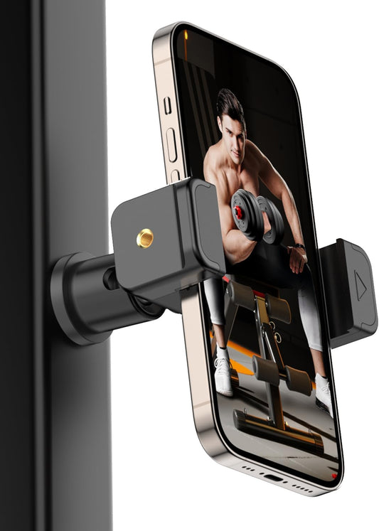 Gym Magnetic Phone Holder, 360°Adjustable, Portable Magnetic Phone Holder Mount for Gym, Attaches to Metal Surfaces, Gym Accessories for Men and Women Workout, Compatible with 4-7" Smartphones